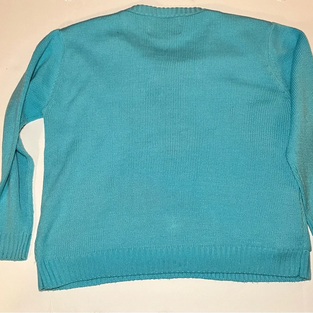 Blue Snowman Christmas Sweater Womens sz Large - Picture 7 of 7